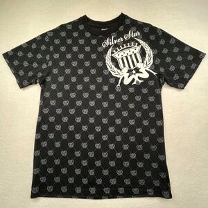 Silver Star VINTAGE Y2K MMA Double-sided Back-hit Graphic T-shirt Black Medium